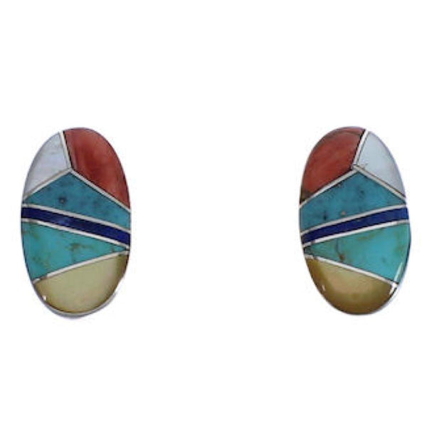 Southwest Multicolor Inlay Post Earrings EX31600